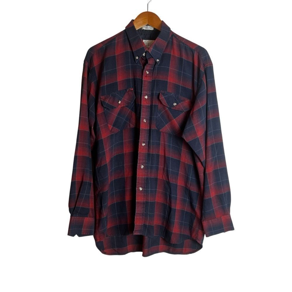 Classics vintage red plaid shirt. Size large